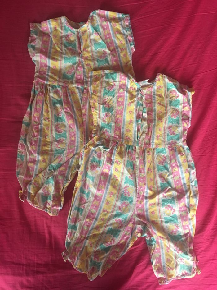 Lot de deux combinaisons 2 ans multicolore