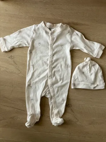 Pyjama dors bien et bonnet en coton 56 cm 1/2 mois H&M