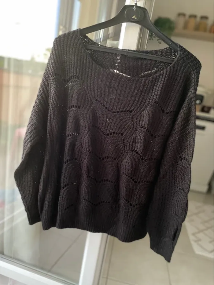 Pull maille noir Manoukian 40 - photo numéro 3