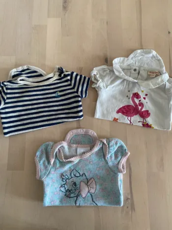 Lot 3 bodys manche courte - taille 3 mois