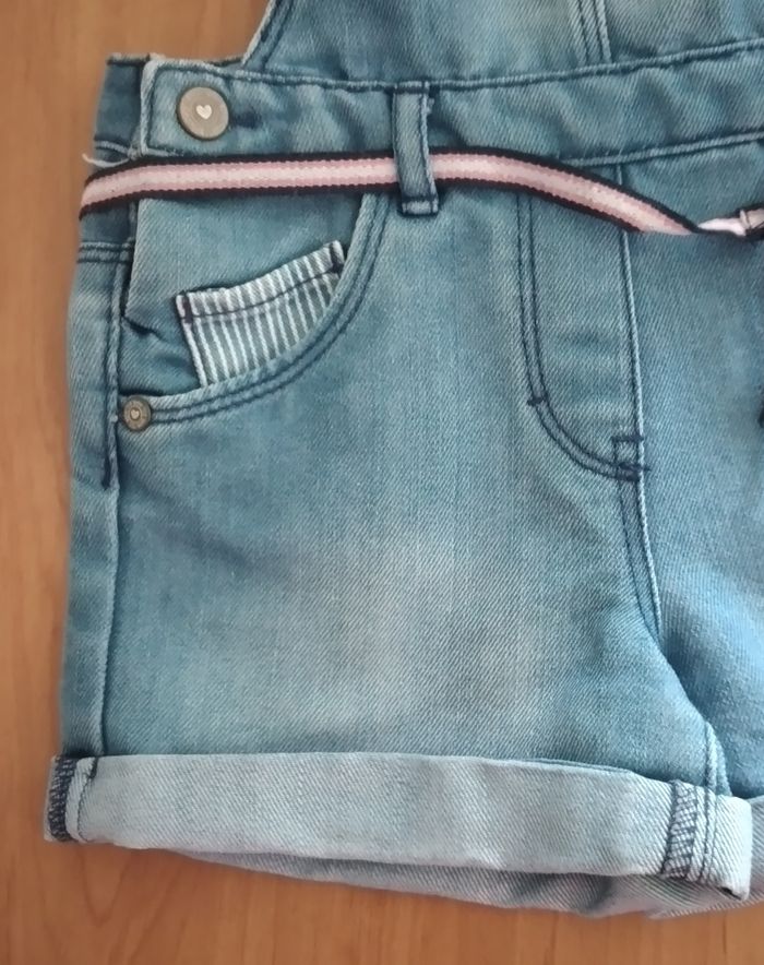 Salopette short en jeans 3 ans fille Tex baby - photo numéro 4