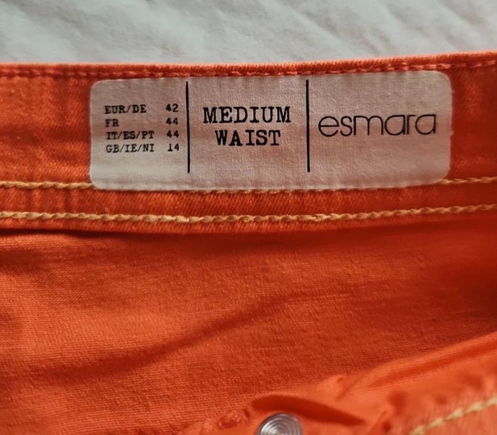Short en jean orange corail - Taille 42/44 - photo numéro 4