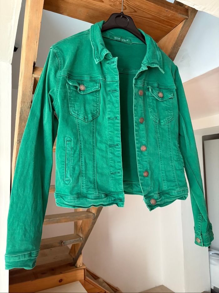 Veste en jean verte - photo numéro 2