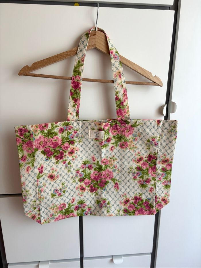Totebag fleurs Sézane X Andion