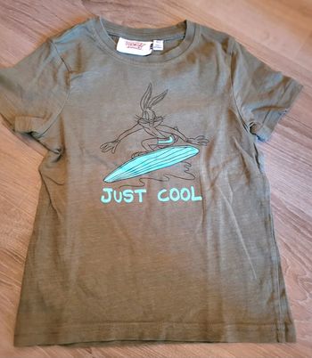 Tee-shirt kaki MC Looney Tunes 4 ans