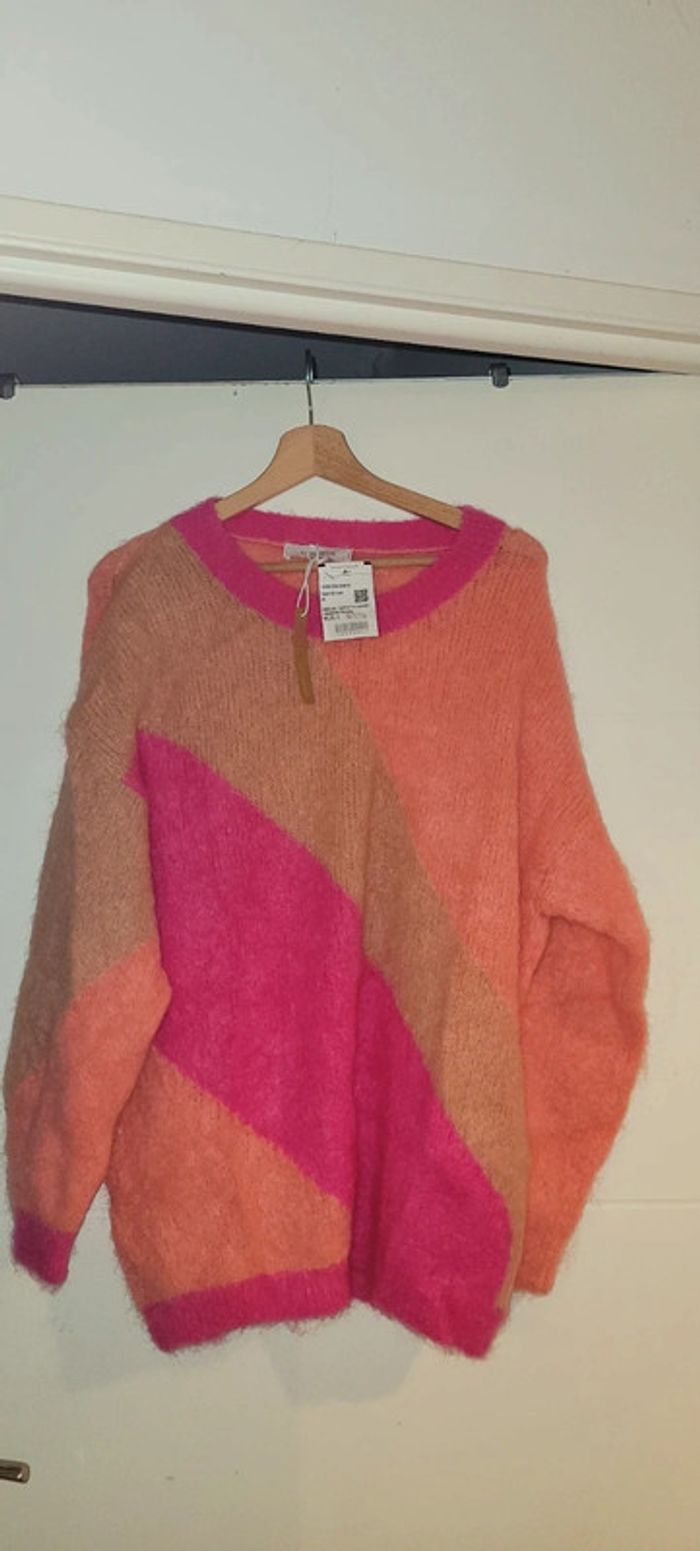 Superbe pull neuf en mohair Promod colorama effet lose taille XL - photo numéro 2