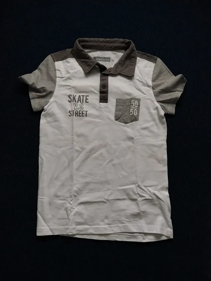Polo blanc et gris T10A