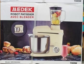 Robot Pâtissier Medek 1500w Bol 6L avec Blender en verre 1,5L Neuf.