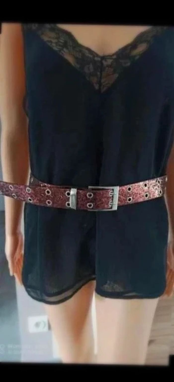 Ceinture marron brillante 105 cm