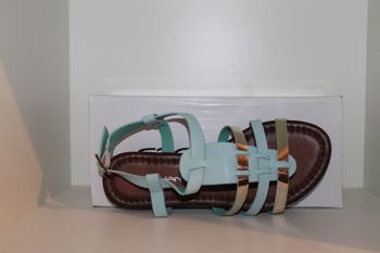 belle sandales spartiates lanières bleues 37