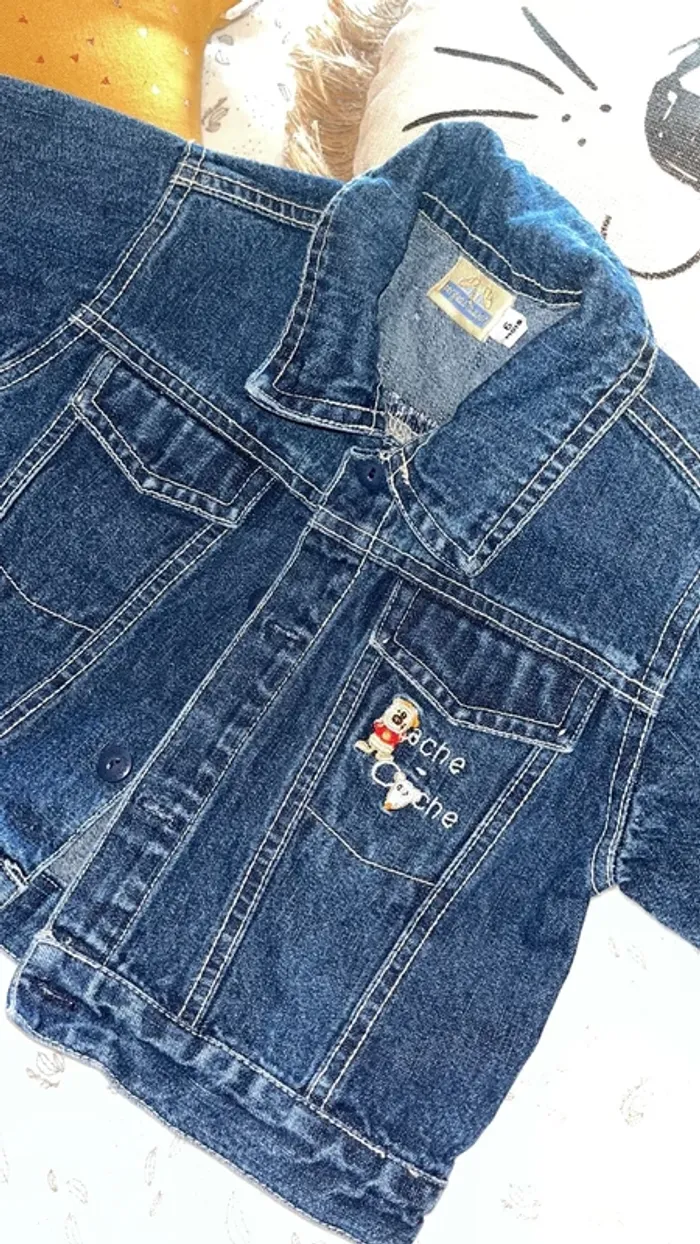 Veste en jeans 6 mois sergent major - photo numéro 2