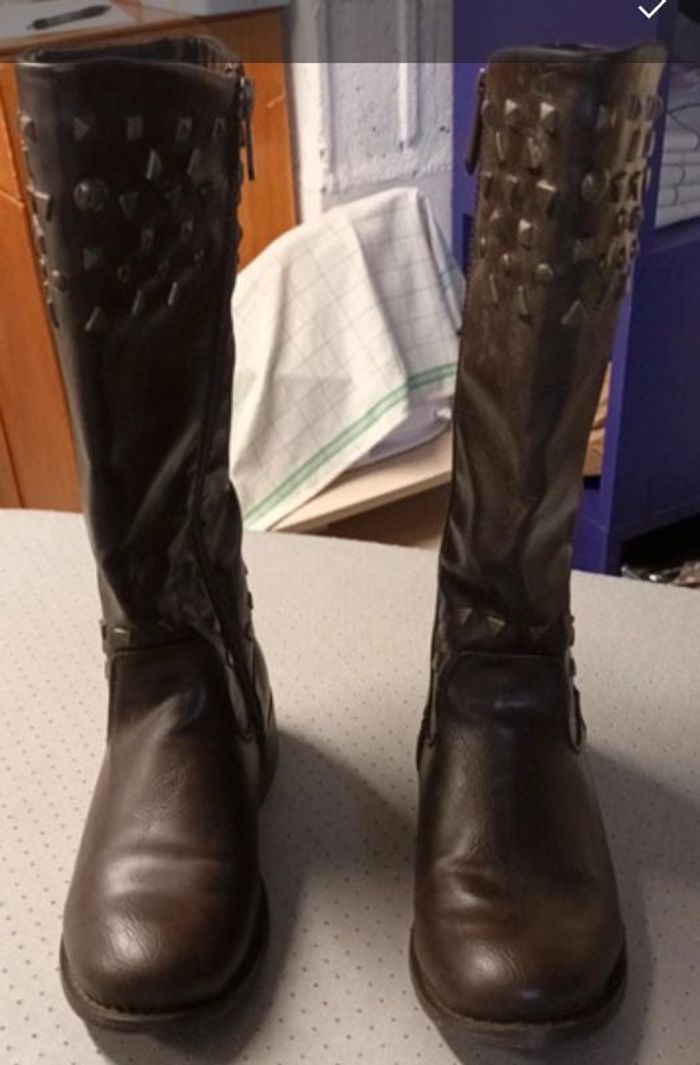 Bottes style motard couleur marron