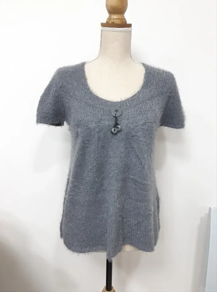 Pull gris manches courtes Armand Thiery