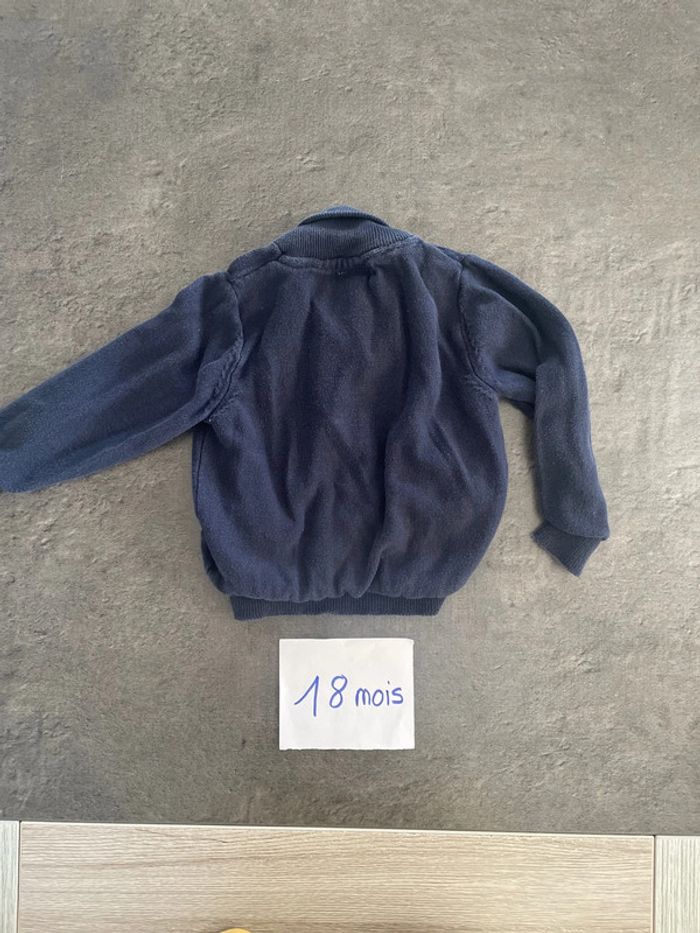 Gilet bleu marine pommette - photo numéro 3