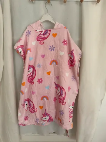 Poncho serviette licornes