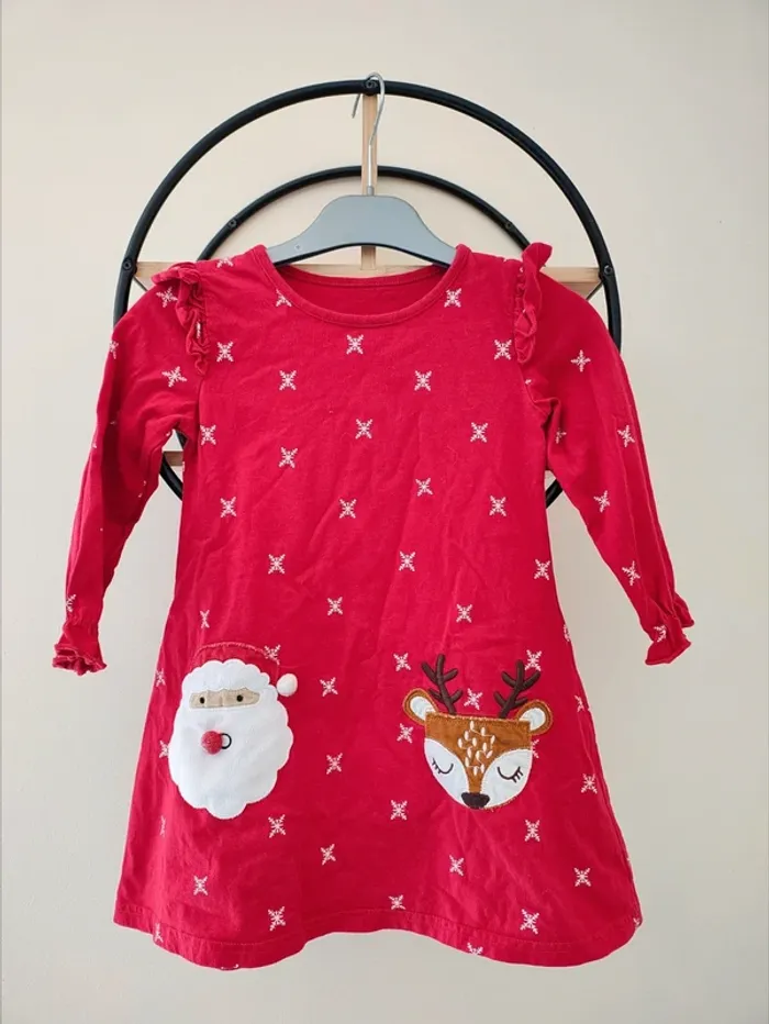 4 ans robe de Noël étiquette coupée
