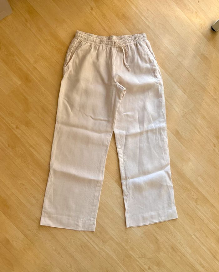 Pantalon beige femme en lin fait sur mesure au Vietnam taille 38 - photo numéro 4