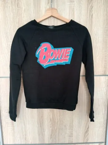Sweat Bowie rouge bleu et noir XS