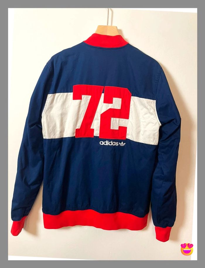 Blouson Teddy Adidas Originals – Taille L – Marine & Blanc - photo numéro 6