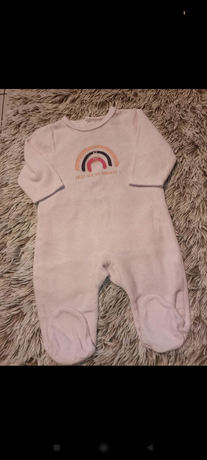 Pyjama velours arc en ciel