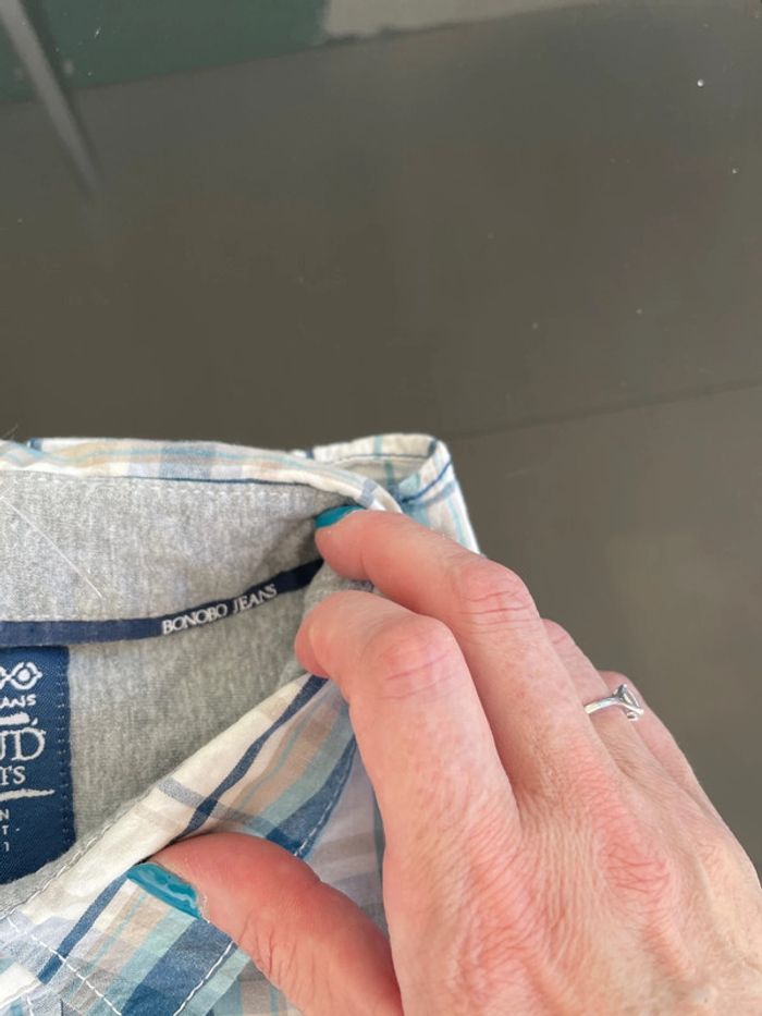 Chemise à carreaux en taille XL de la marque Bonobo, jean - photo numéro 3