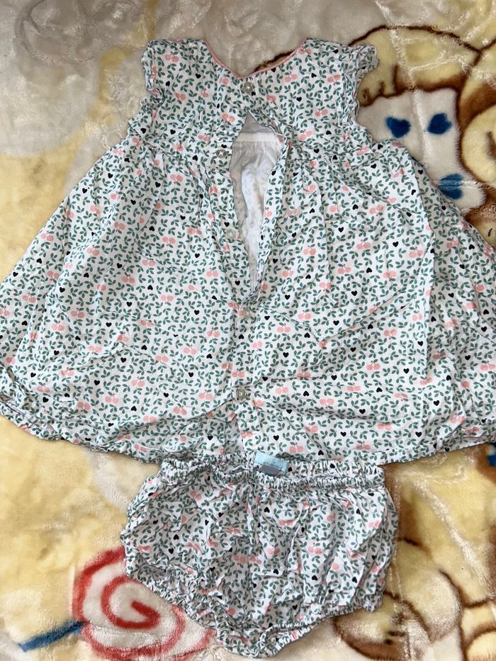 Robe Fleur - Vert/ Rose - photo numéro 2