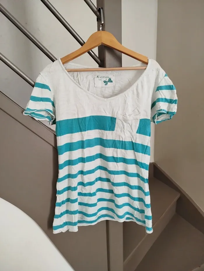 Tee-shirt rayé vert - photo numéro 2