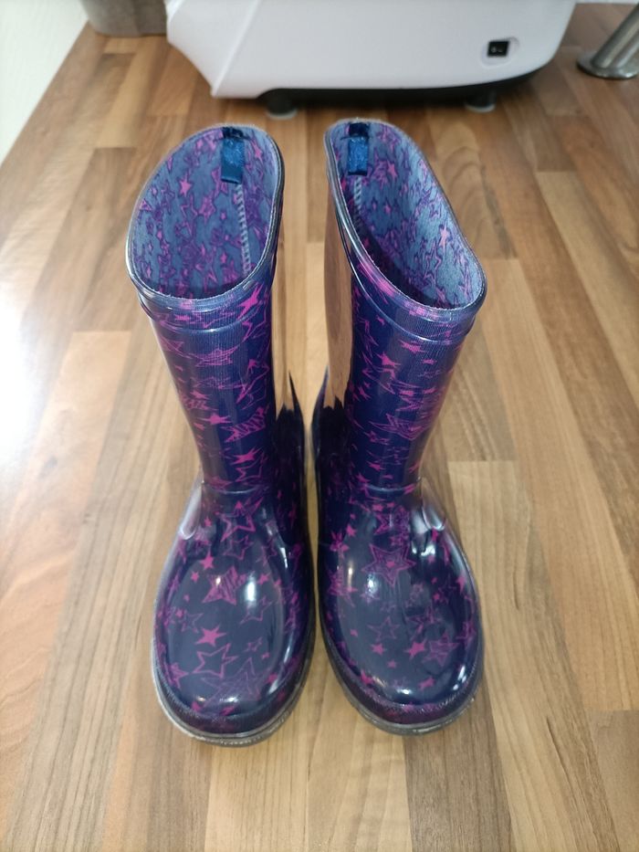 Bottes de pluie violet étoiles rose 31 - photo numéro 2