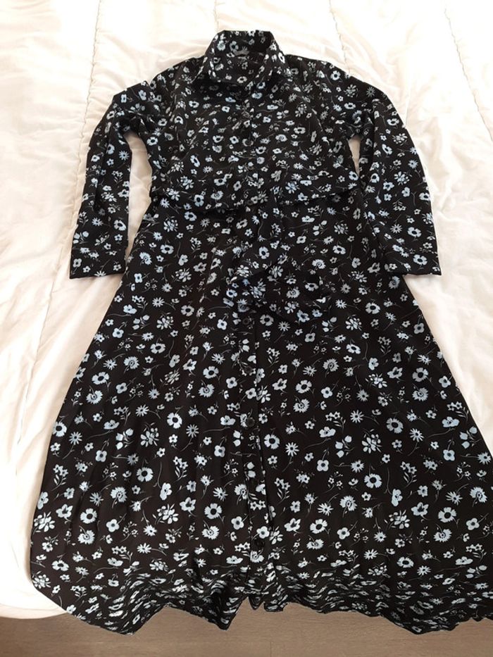 Robe longue fleuries manches longues