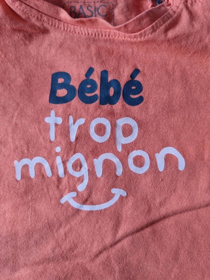 T-shirt orange 6 mois – Bébé trop mignon - photo numéro 2
