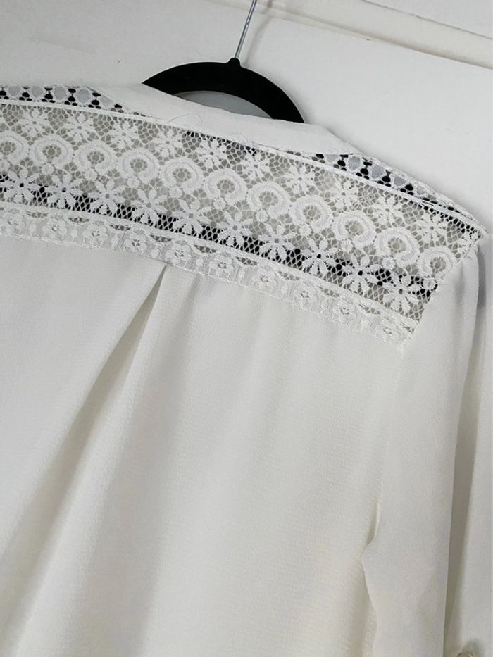 Blouse Blanche Avec Broderie Taille Unique - photo numéro 3