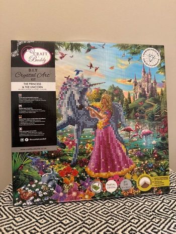 Crystal Art - Kit créatif Tableau à diamanter, Princess & Unicorn