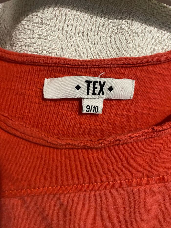 T-shirt saumon étoile sequins jaunes ou argentées 9/10 ans Tex - photo numéro 7