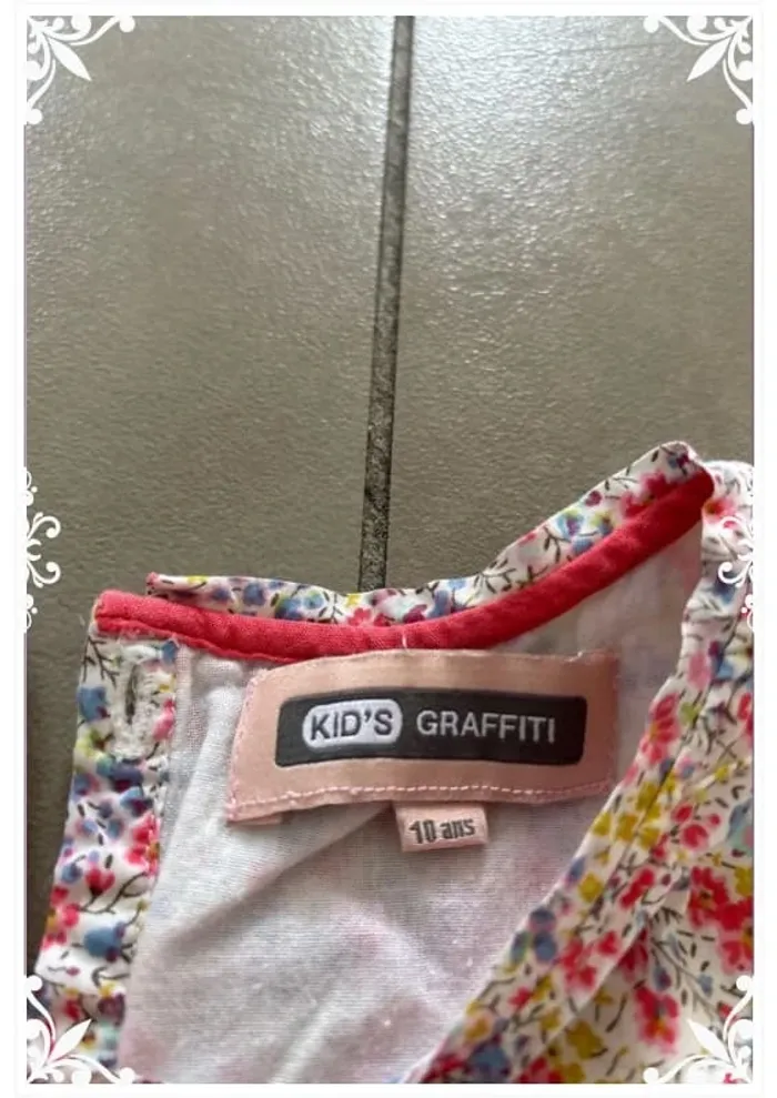 🌸 Adorable robe à fleurs Graffity Kids – Taille 10 ans 🌸 - photo numéro 4