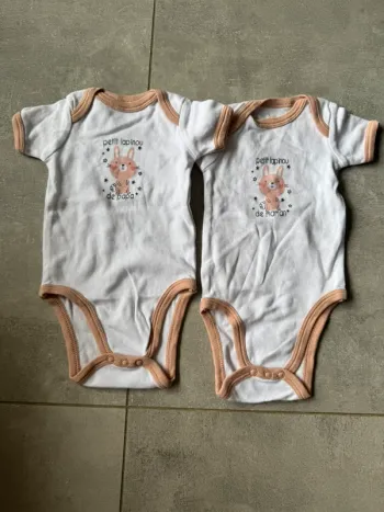 Lot de 2 body manches courtes