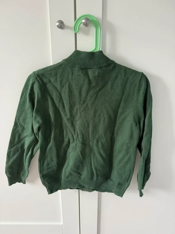 Gilet zippé Cyrillus vert foncé 4 ans - photo numéro 2