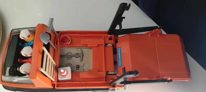 Playmobil Klicky N 3471 Camion porte- containers + 3 ouvriers vintage - photo numéro 4