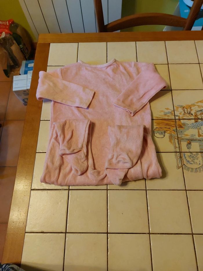 Pyjama hiver velours rose 23 mois - photo numéro 4