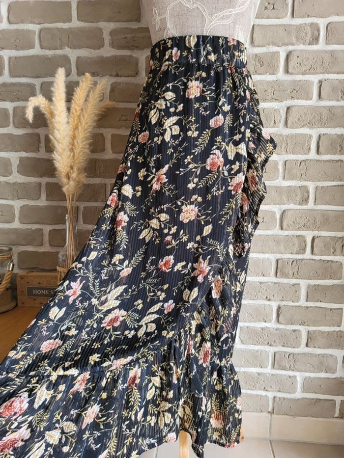 Jupe longue et fluide imprimé fleuri Freequent - Bohème vintage - photo numéro 3