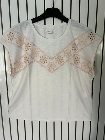 Tee shirt mc blanc, Camaïeu, taille L