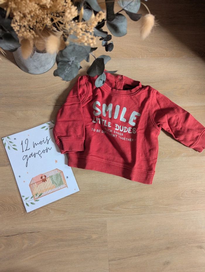 Pull rouge Kiabi 12 mois Smile