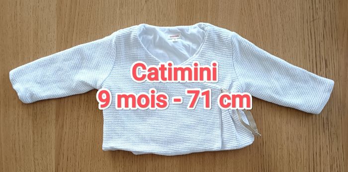 Gilet Brassière en maille doublé Catimini 9 mois blanc fille
