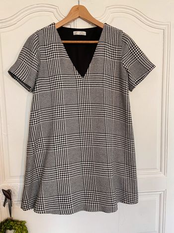 Robe courte Zara à carreaux noirs et blancs taille M