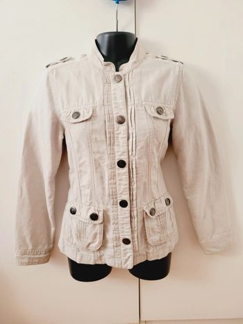 Veste cardigan gilet beige Dpam Coquette taille XS 34 Coton et Lin