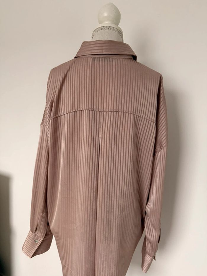 Chemise Zara M camisa satin blouse fluide Camicia Overhemd folder Blusa Camicetta Raso rose - photo numéro 4