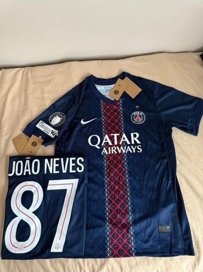 Maillot PSG 2025/2026 João Neves Badge UEFA Taille S - photo numéro 1
