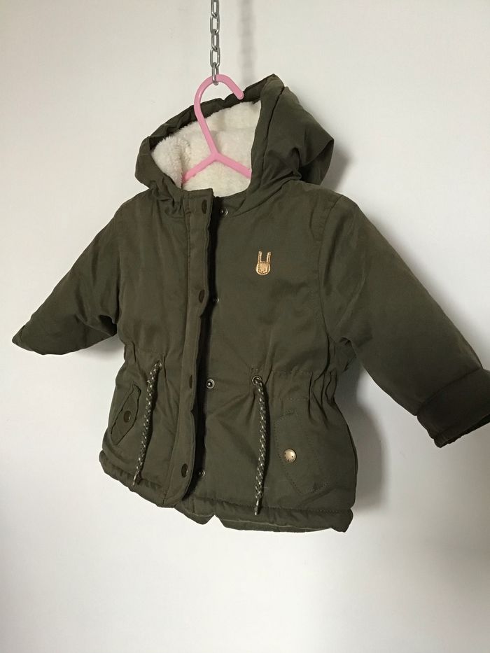 Manteau parka doublé couleur kaki
