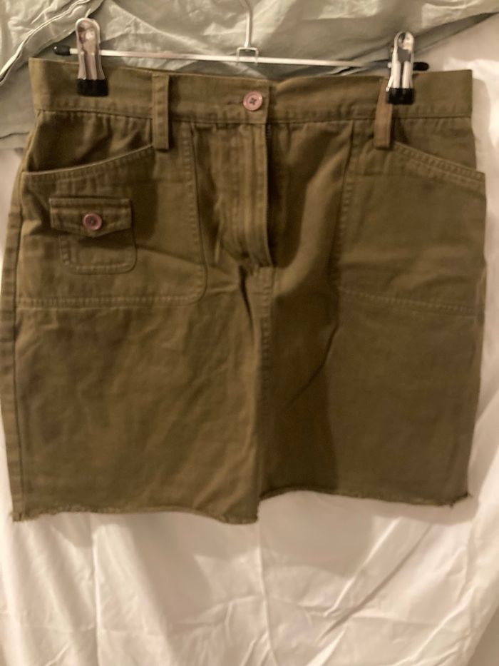 Jupe kaki ESSENTIEL – Taille 36 – coton – très bon état - photo numéro 4