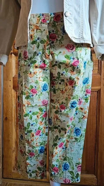 Pantalon vintage Made in italy flower print