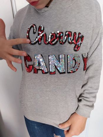 Sweat-shirt à capuche avec sequins réversibles 11 - 12 ans